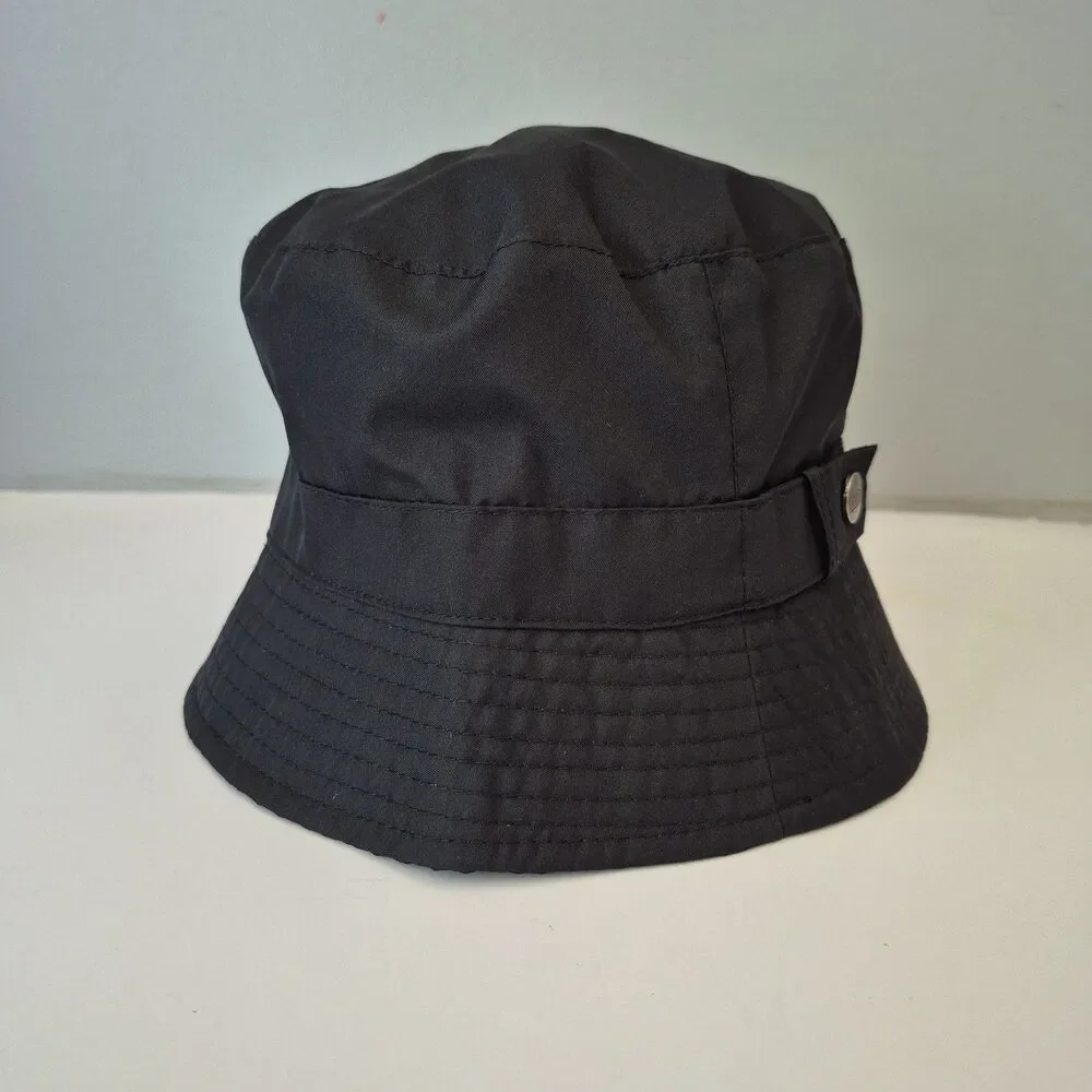 Totes Black Logo Reversible Water Resistant Bucket Hat Womens One Size